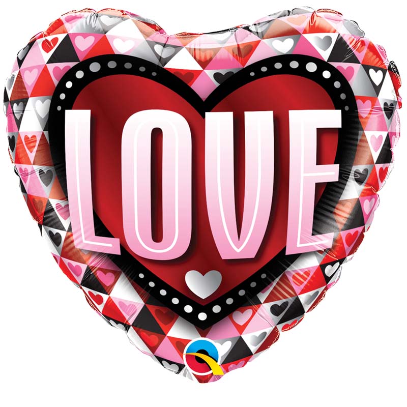 Ballon alu Coeur 18  (46 cm )  LOVE   Love Triangles