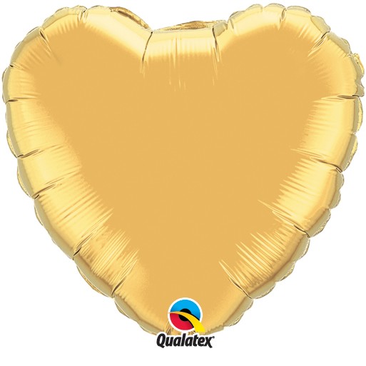 Ballon Alu Coeur Qualatex  Gold 45cm (18")