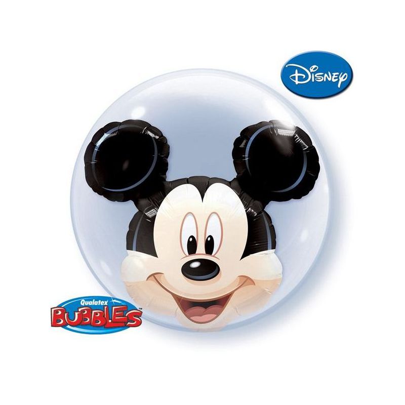 Ballon Double BUBBLES Qualatex 61cm de diam&egrave;tre MICKEY  Disney