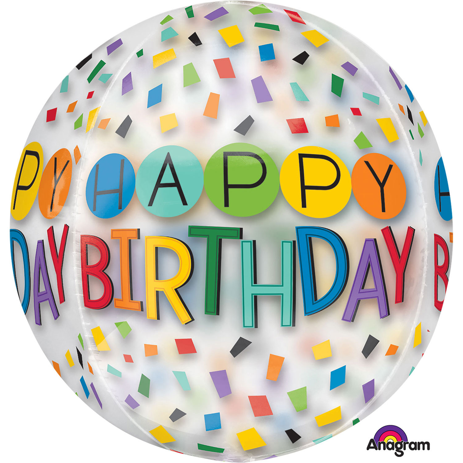 Ballon Transparent ORBZ   Happy Birthday    40 cm