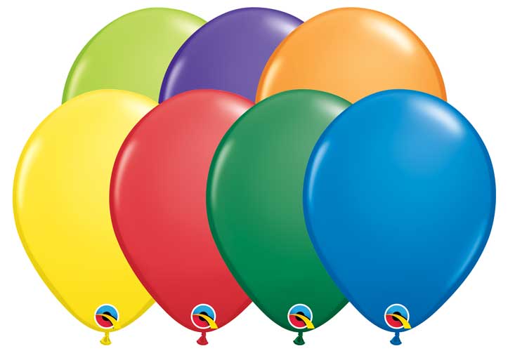 Ballons Qualatex Assortis Carnival 5" (12cm) poche de 100 ballons