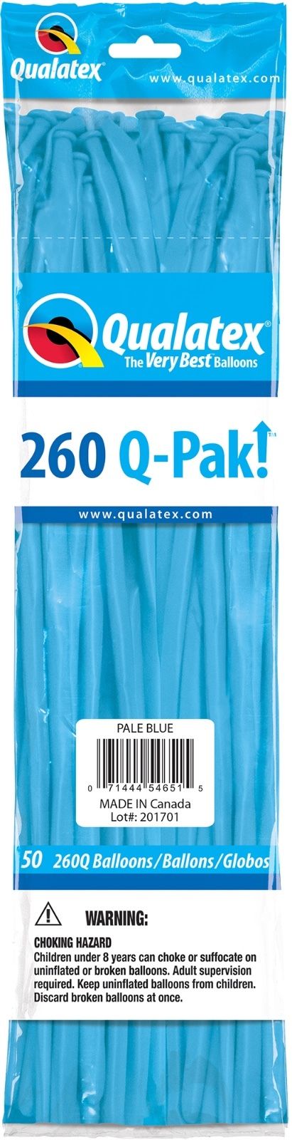 Ballons Qualatex Q260 Pale Blue en Q-pack de 50