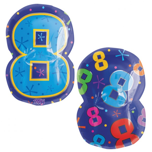 Ballon anagram en formes de chiffres 45cm le 8
