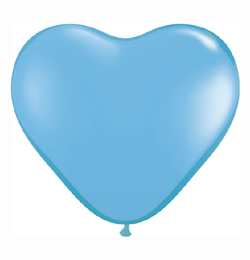 Ballons Qualatex pour modeling et sculpture en Coeur 15cm (6) pale bleu
