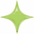 Ballon Alu forme d'étoile à quatre pointes STARPOINT Vert Anis (20") 50cm