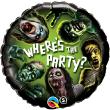Ballon Qualatex alu Rond 18 " (45cm) Party Zombie