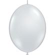 Ballons Qualatex Quicklink Transparent (Diamond Clear)  en poche de 50 Ballons 12" (30cm)