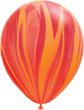 Ballons Qualatex Superagate Rouge/Orange "11"(28cm) poche 25
