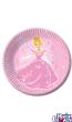 6 Assiettes Princesse Rose diametre  22 cm