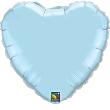 Ballon Alu Coeur Bleu pale perlé 45cm (18")
