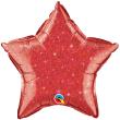 Ballon Alu Etoile Crystal RED Rouge  50cm (20") Qualatex