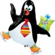 Ballon Alu forme de Pingouin Joyeux anniversaire 104cm
