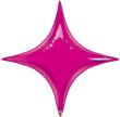 Ballon Alu forme d'étoile à quatre pointes STARPOINT Rose Fushia  (20") 50 cm
