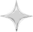 Ballon Alu forme d'étoile à quatre pointes STARPOINT Argent  (40") 1metre