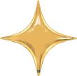 Ballon Alu forme d'étoile à quatre pointes STARPOINT Or  (20") 50cm