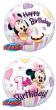 Ballon BUBBLES Qualatex 56cm de diamètre "Minnie1 er anniversaire" Disney baby
