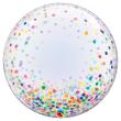 Ballon  Deco Bubble Transparent dots confettis Multicolore en 24" (61cm) à l'unité