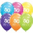Ballon Qualatex 11" 28cm par 25 ballons " chiffre 50 " assortis Tropical