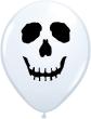 Ballon Qualatex Blanc tête de squelette 5" (12.5cm) Poche de 100 Ballons