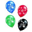 Ballon Qualatex Rouge,noir,vert et bleu impression Casino 11"(28cm)