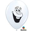 Ballon Qualatex impression Tete d'OLAF "la reine des neige"  5" (12.5cm)  Poche de 100 Ballons Blanc