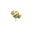 Ballon alu Rond Forme de Bonbon 48 cm JAUNE OR à rayures