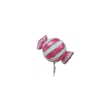 Ballon alu Rond Forme de Bonbon 48 cm ROSE CLAIR à rayures