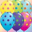 Ballons Qualatex 11 " assortiment  Big polka dots colorfull poche de 25 Ballons
