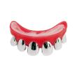 Dentier rigide avec pâte - dents argentées