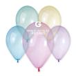 Ballon GEMAR 12'' 30 cm Assortis Cristal Pastel  en poche de 12 ballons