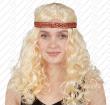 Perruque hippie femme - frisée blonde avec bandeau