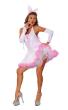 Costume adulte luxe bunny "sexy" rose et blanc Taille 42