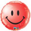 Ballon Alu Forme Ronde Impression "SMILE"  Rouge 45cm (18")Qualatex