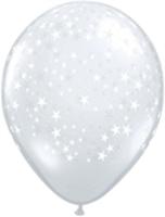 Ballons Qualatex Diamond Clear  &eacute;toiles tout autour 5 (12cm)