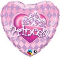 Ballon Qualatex Forme de Coeur rose Princess 18  46 cm