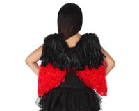 Ailes d&#039;ange en plumes - 50x 50cm - Noires et rouges