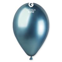 Ballon  12&#039;&#039; 30 cm SHINY Bleu en poche de 4 ballons