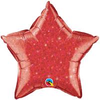 Ballon Alu Etoile Crystal RED Rouge  50cm (20) Qualatex