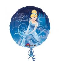 Ballon Alu Rond Impression princesses Disney Cendrillon A night to Sparkle (une nuit &agrave; paillettes) 18  (45cm)