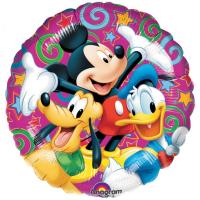Ballon Alu Rond  Mickey Donald et Pluto   18 45cm  disney