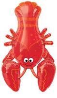 Ballon Alu forme de homard rouge grand mod&egrave;le
