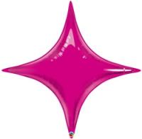 Ballon Alu forme d&#039;&eacute;toile &agrave; quatre pointes STARPOINT Rose Fushia  (20) 50 cm