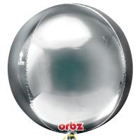Ballon Alu sph&egrave;re ORBZ Argent 40 cm