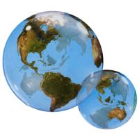 Ballon BUBBLES Qualatex 56cm de diam&egrave;tre Globe terrestre