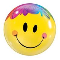 Ballon BUBBLES Qualatex 56cm de diam&egrave;tre Smile Face Rigolo
