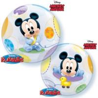 Ballon BUBBLES Qualatex 56cm de diam&egrave;tre Mickey Baby Disney baby