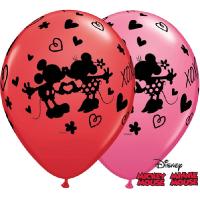 Ballon Qualatex 11 28cm  impression Disney Mickey et Minnie Amoureux poche de 25 ballons