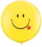 Ballon Qualatex 3&#039; (90cm) Smile Face and Kiss