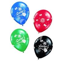 Ballon Qualatex Rouge,noir,vert et bleu impression Casino 11(28cm)