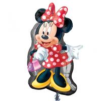 Ballon alu Anagram Amscan forme de Minnie Disney gonflage &agrave; l&#039;air ou l&#039;h&eacute;lium
